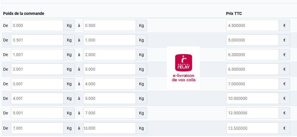 Tarifs mondial relay 3